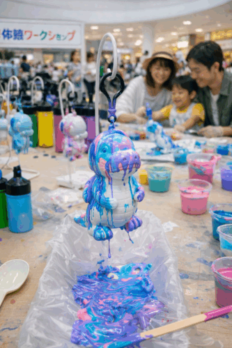 恐竜&くまのポーリングアート体験