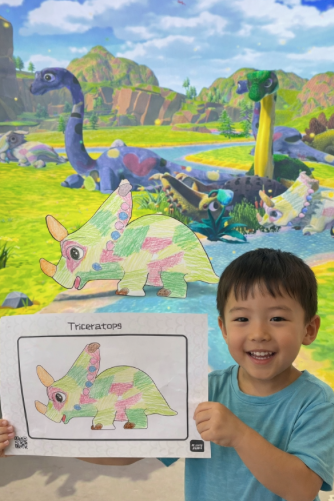 自分の描いた恐竜が動き出す！「おえかき恐竜ワンダーランド」